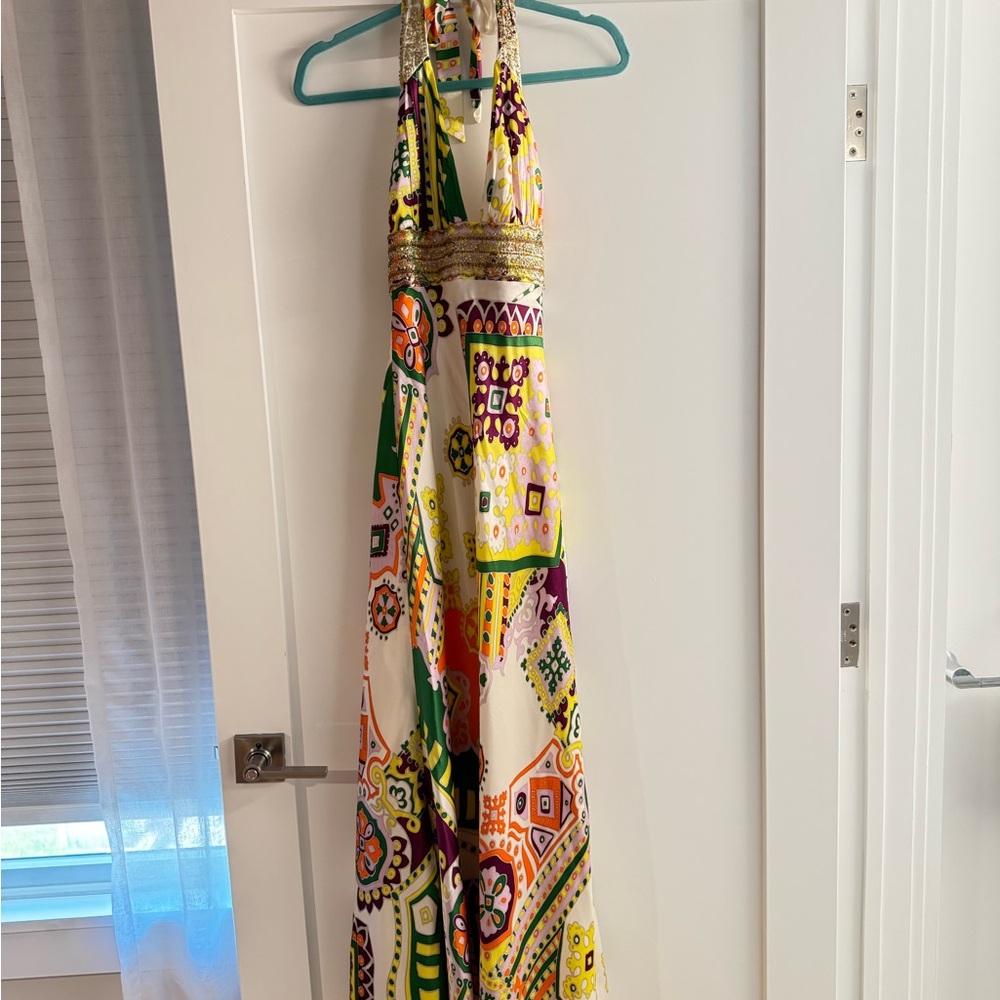 Colorful Halter Maxi Dress